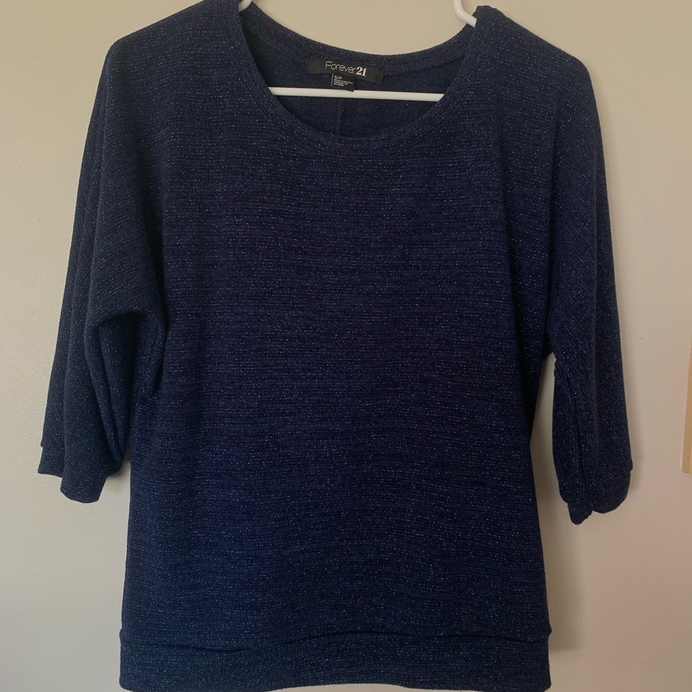 Forever 21 navy sparkly sweater